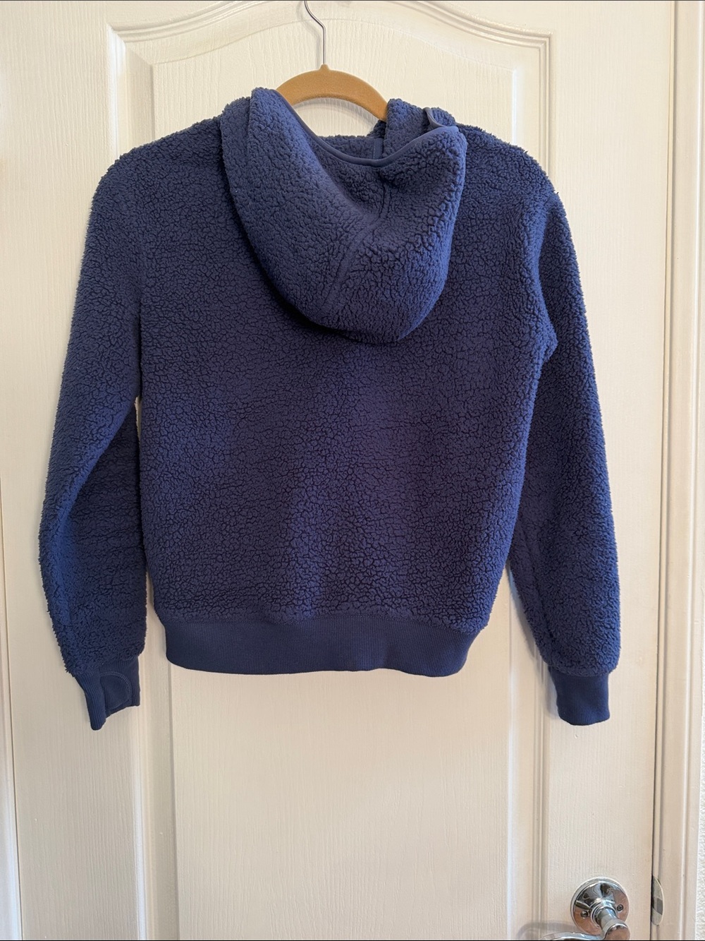 Athleta Girl Navy So Snug Sherpa Hoodie 2.0 with kangaroo pouch XL - Picture 3 of 8